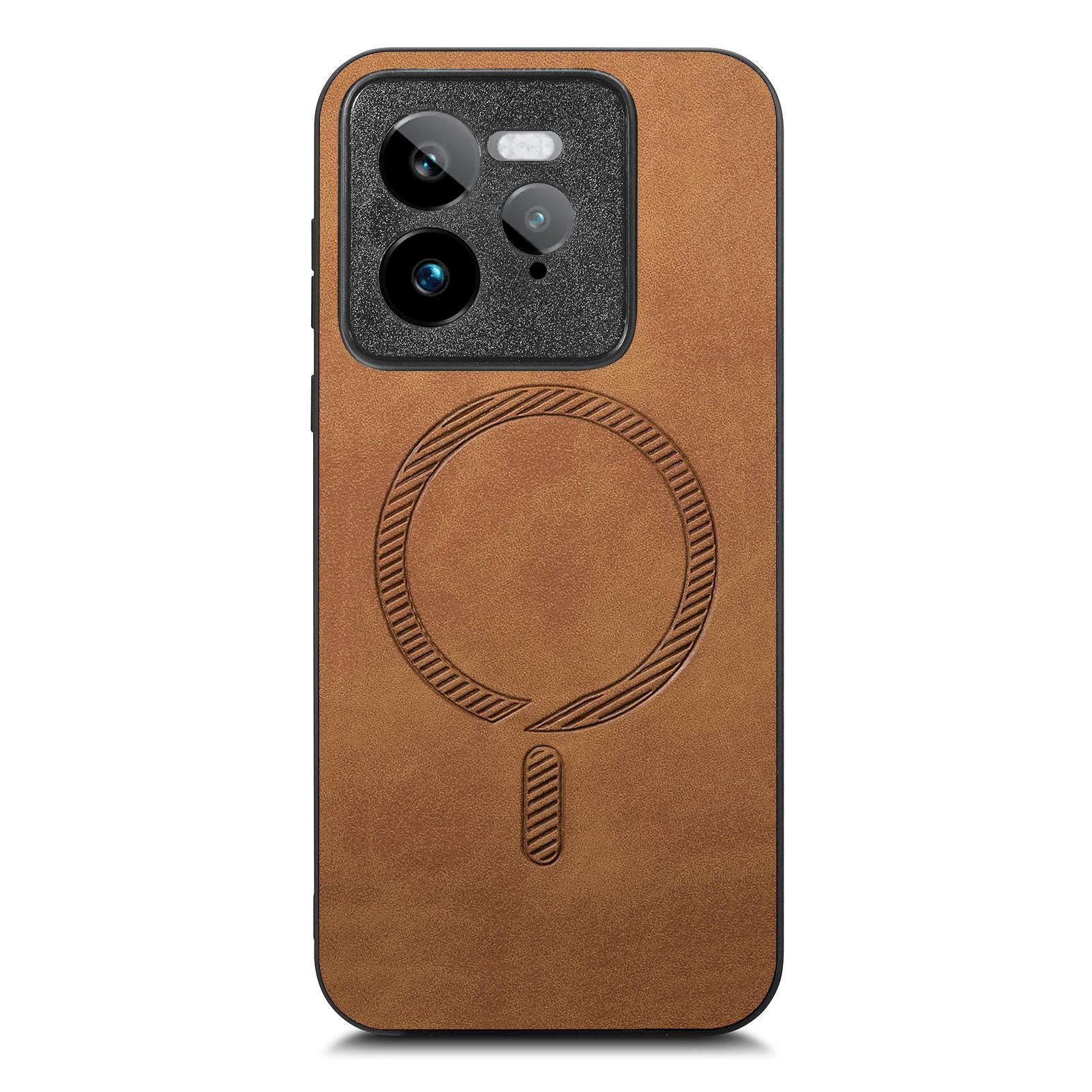 

For Realme GT 7 Pro 5G Leather Back Magnetic Case Skin-touch Phone Cover D
