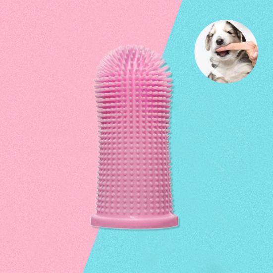 Yousheng Pet Fingertip Toothbrush Soft Bristles Oral Cleaning Abrasion Resistant Silicone Pet Finger Cot Brushes Pet Supplies