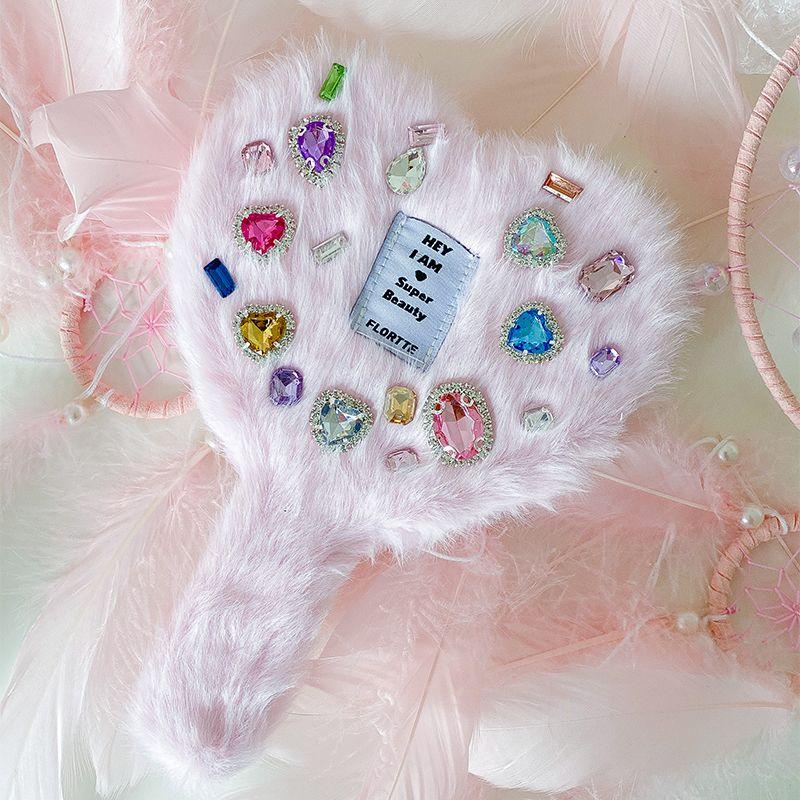 

Flortte/FLORTTE Мягкое сердце Барби Ручное зеркало Зеркало для макияжа Зеркало для макияжа Милая периферия [D] light pink