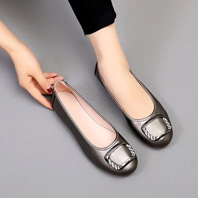 Fashion Shoes for Women Moccasins Round Toe Silver Low Heel Elegant Woman Flats On Promotion Quick Delivery Casual Chic Point Young Shoe
