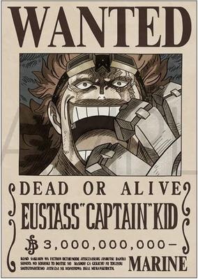 One Piece Tagaotsitav Plakat Eustass Kid 3 Miljard Ametlik Mereväe Tagaotsitav Plakat Ametlik Kaup