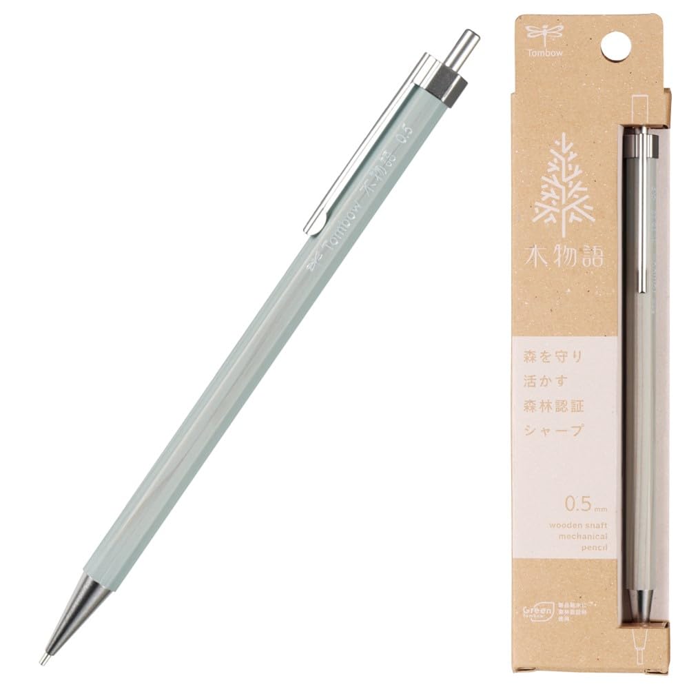 Tombow Pencil Mechanical Pencil Wooden Barrel Nemophila Blue  Ki Monogatari  0.5mm DHA-151C