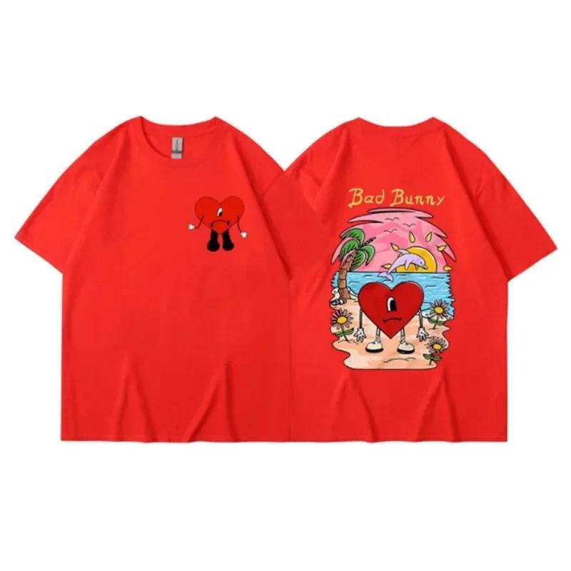 Bad Bunny T-shirt Women's  T-shirt Casual T-shirt Summer Street Short Sleeve Fashion Harajuku T-shirt Clothing