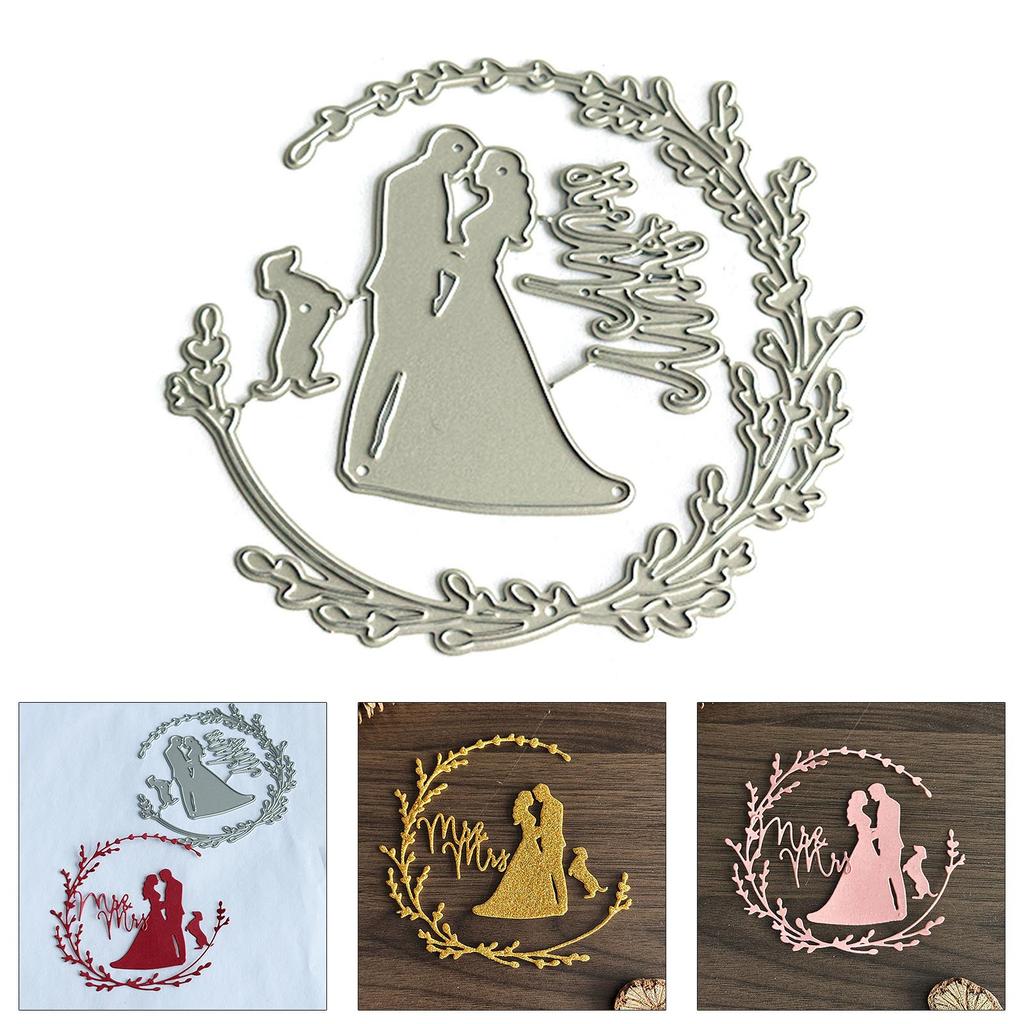 Hochzeit Herr und Frau Dekorative Stanzform Metall Prägeschablonen Kohlenstoffstahl Schneidformen für Kartenherstellung Scrapbooking