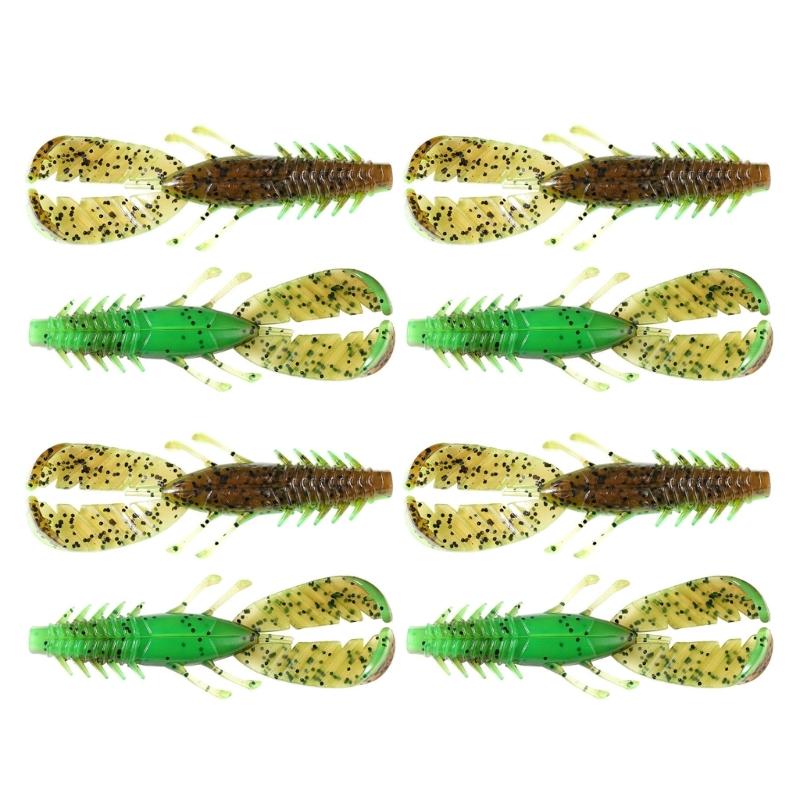 8pcs Artificial Swimbait Saltwater Fishing Tackle Fishing Baits Lure Shrimp Soft Baits 7.5cm 3.7g Crawfish Lures