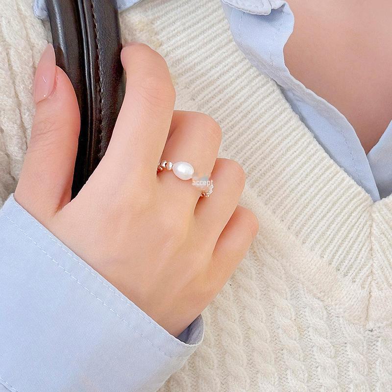 Banyan Tree S925 Silver Blue Glaze Flower Pearl Ring