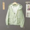Women Plus Size Summer Sunscreen Hooded Lightweight Loose Windbreaker Breathable Outdoor Thin Jacket   Trench Coat