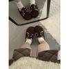 Retro velvet two wear inner heightening thick sole all-inclusive Birkenstocks, women's autumn and winter outer wear thermal cotton shoes