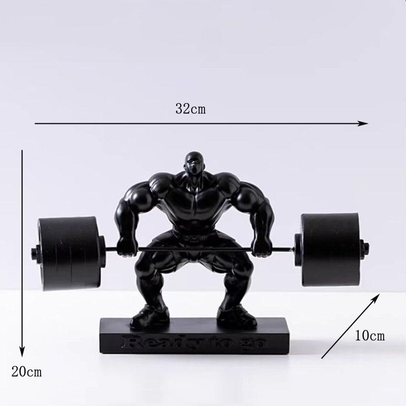 Muscle Man Weightlifting Bodybuilding Strongman Statue Resin Decoration Home Room Sculpture Ornaments Sports Gym Figurine Crafts