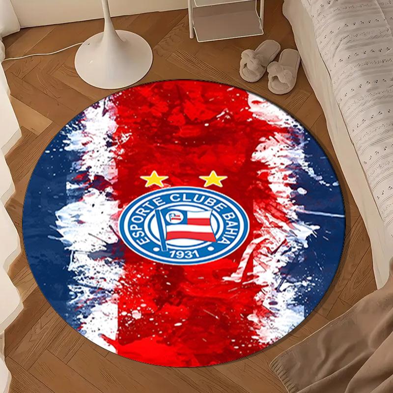 Football Club Emblem Round Rug for Livingroom,Bedroom, Palyroom, Chair Rug, Area Rug, Circle Carpet, Large Size Fan Christmas Gift