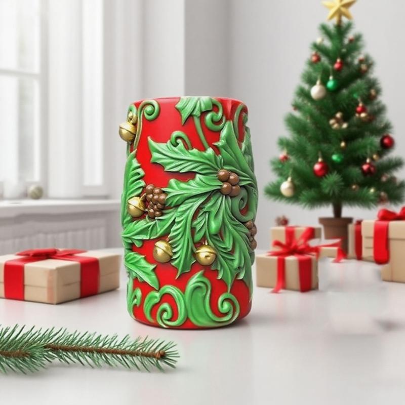 Flower Embossed Cylinder Silicone Candle Mould Food Grade Silicone For Making Candle Soap Chocolate Holiday Decoration
