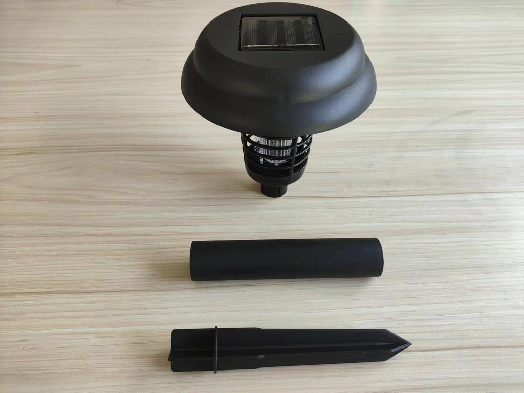 Solar Outdoor Mosquito Killer Lamp - Round Plastic Trap & Lawn Light with Mosquito Repellent Night Illumination