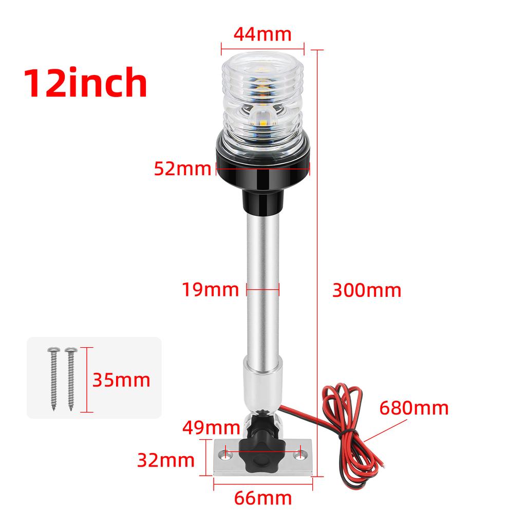 Marine Boat LED Navigation Light Fold Down Anchor Light 360 Degree Sailing Signal Light For Yacht Marine Boat Lamp 12~24V