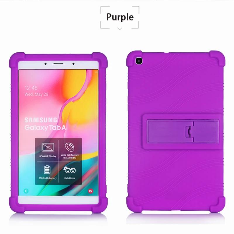 Case For Samsung Galaxy Tab A 8.0 2019 SM-T295 SM-T290 Tablet Safe Shockproof Silicone Stand Cover