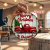 piece D flat retro red truck Christmas ornament  Suitable for indooroutdoorRustic garage living roomcafe decor fun room