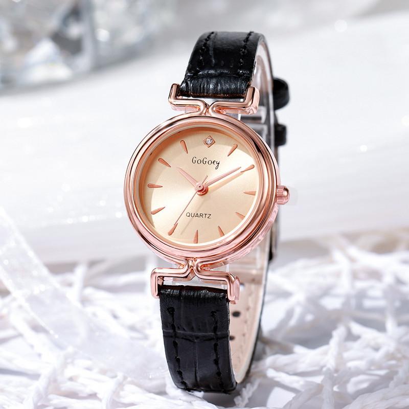 Montre en Cuir pour Femme Antique Simple Montres-Bracelets à Quartz pour Dames Montre Féminine Cadeau