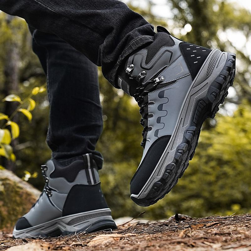 High Top Boots Men Casual Comfort Versatile Anti Slip Wear-resistant Height Increasing Lightweight Casual Workwear Boots Zapatos