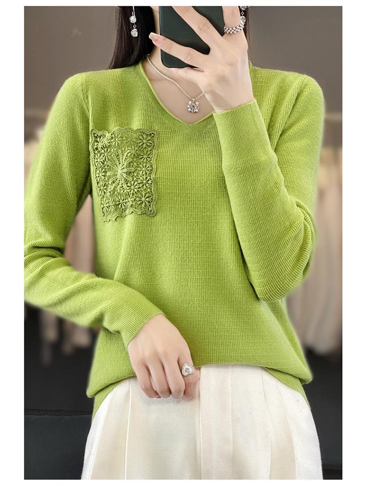 Damen V-Ausschnitt Strickpullover: Stilvolles, vielseitiges, figurschmeichelndes Langarmshirt für Herbst/Winter