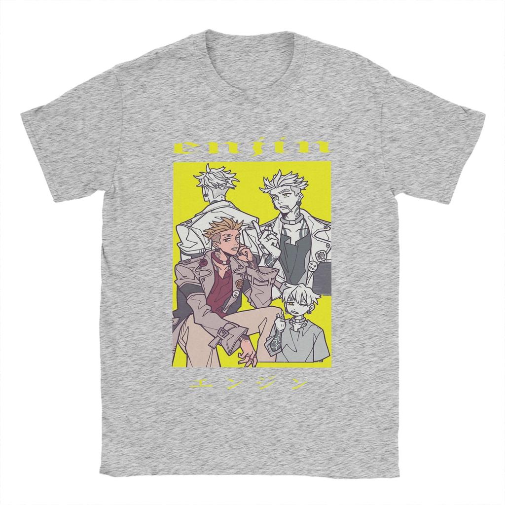 Men Enjin Gachiakuta Anime T Shirts 100% Cotton Tops Humor Short Sleeve Round Neck Tees Birthday Gift T-Shirts