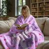 Kuromi Purple Polka Dot Flannel Blanket Soft Warm Throw Japanese Anime Camping Office Bedroom School Nap Blanket Summer Quilt