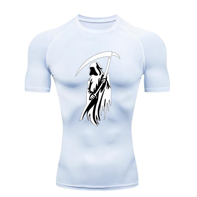 Reaper  Men's Sports T-shirt Training Fitness Compression Short Sleeve Rashguard Running Workout T-Shirt Athletic Tees