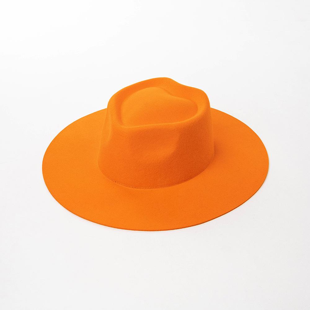 Wollfilz Fedora Hut Pfeilspitzenhut Herren und Damen Fedora Panama Damen Herbst und Winter Panama Hut Breitkrempiger Hut Fedora