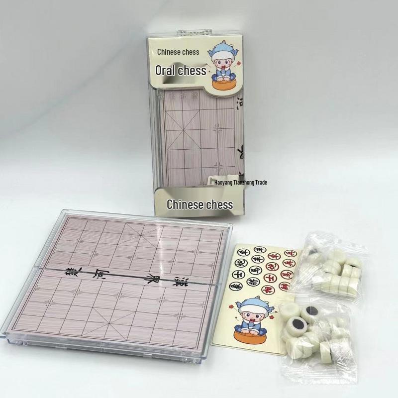Compact Magnetic Chess & Checkers Set with Crystal Magnets – Perfect for Students & Parent-Child Play Magnetic Pocket Chess [Portable & Educational]
