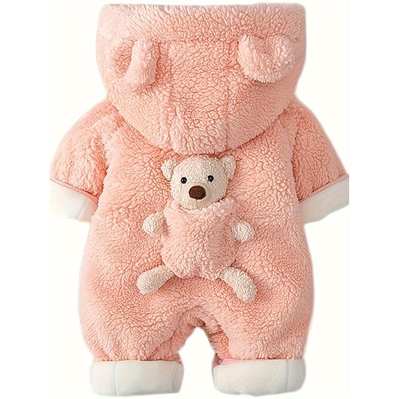 [Warmer Jumpsuit] Warmer Jumpsuit mit Kapuze, Baby Winterkleidung | Neugeborenes Baby Bär Dekor, Babykleidung für Jungen und Mädchen