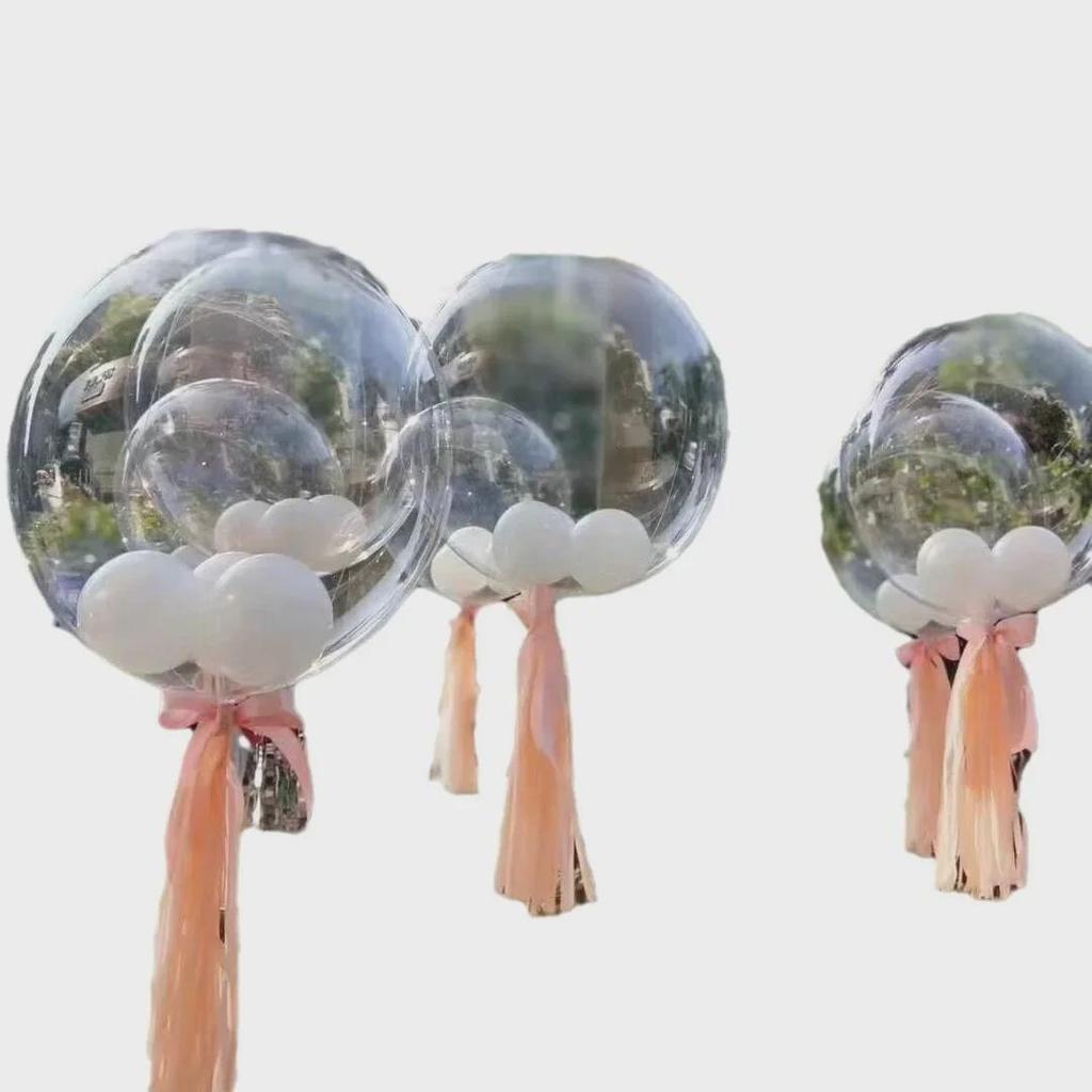 "BOBO Balls 50-Pack: Clear 18, 20, 24-Inch Balloons for Weddings & Parties"