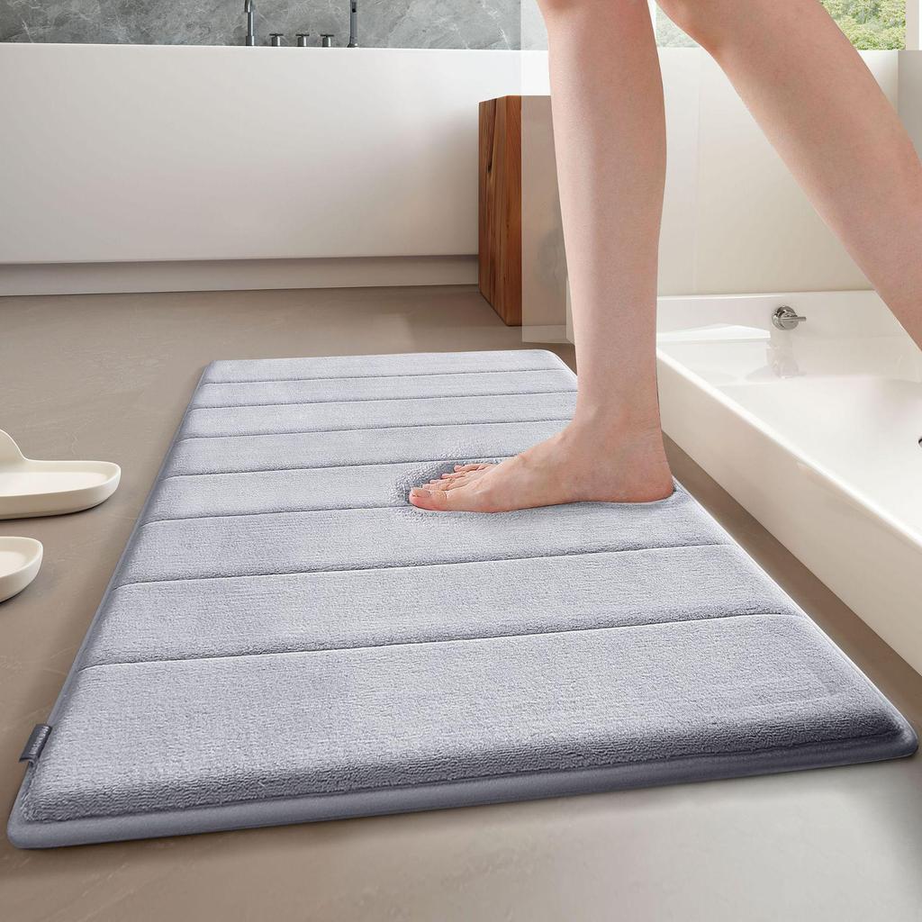 Enhanced Memory Foam Non-slip Bathroom Mat - Absorbent, Machine Washable Toilet Floor Rug