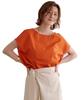Yours BBXN1459 Linen Blend Cocoon Silhouette Size Orange Women's Blouse, M,
