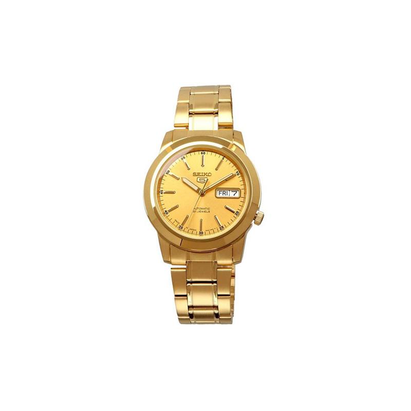 SEIKO seiko5 5 series 30 meters waterproof Automatic Steel Strap men s watch gold dial SNKE56J1 золотой