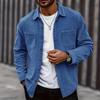 Men's Solid Color Shirt Long Sleeve Men's Casual Fashion Trend With Pocket Shirt Jacket