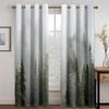 3D Printed Thin Shading Polyester Natural Scener Forest Green Gray Bedroom Curtains 2 Panel Sets for Living Room Home Decor Hook