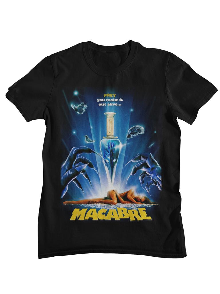 Macabre Retro Horror Movie Graphic TShirt Unisex Women Vintage s Cult Classic Casual Cotton Black Streetwear Tops
