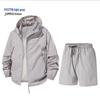 Traje deportivo casual de verano para hombre: Conjunto de seda helada transpirable con protección solar.