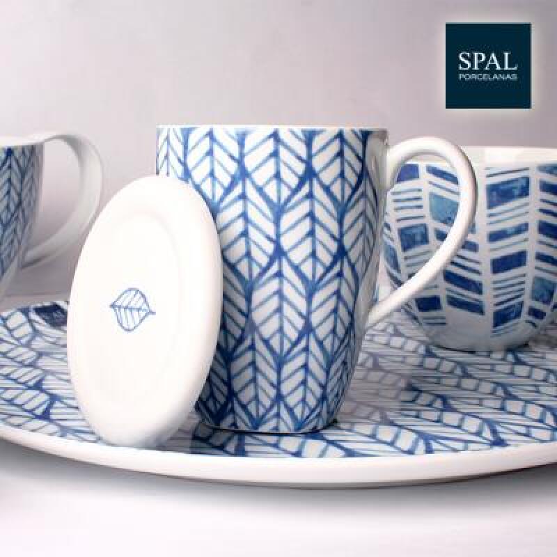 Ithaca Leaves Lidded Mug - 410ml