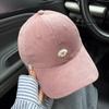 New Cute Lamb Embroidered Corduroy Baseball Cap for Men and Women Autumn and Winter Soft Top Big Head Circumference Cap Versatile