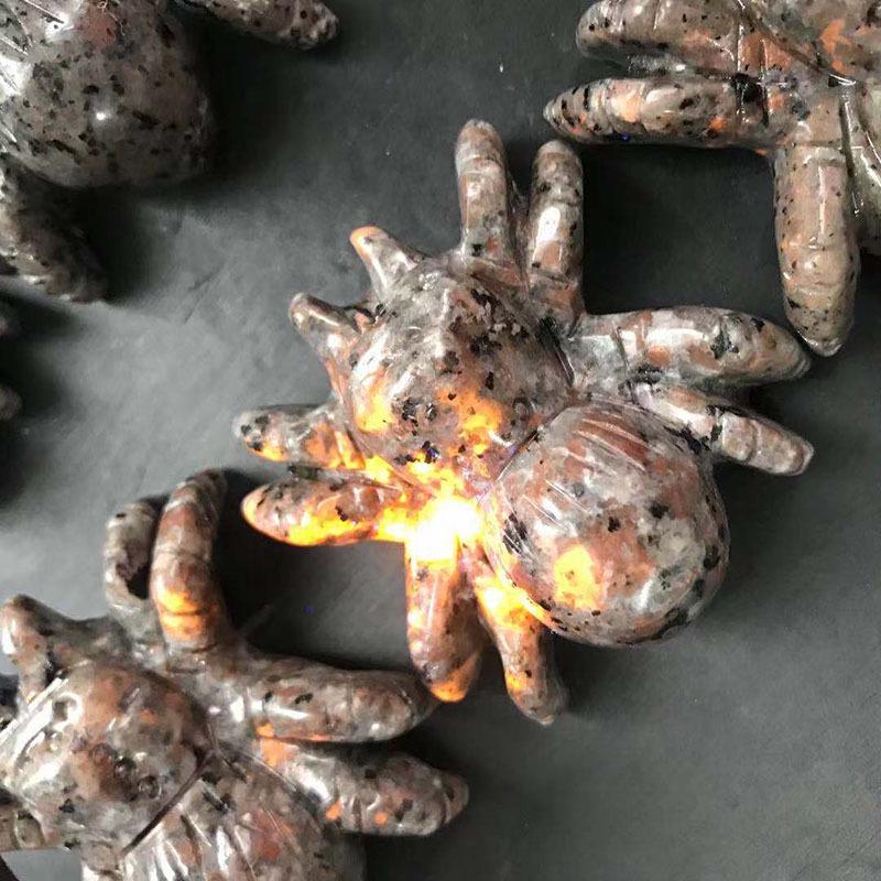 

Натуральный Хрустальный Огненный Камень Паук Скульптура - Украшение для Дома и Офиса