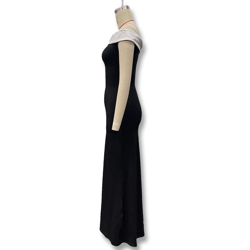 Women's Off-The-Shoulder Ribbon Sleeveless Slim Fit Dress - Spring/Summer 2025 Collection