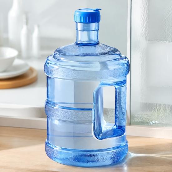 Großer Wasserkrug mit Griff und Deckel, Wiederverwendbare Spender, Versiegelbarer Drehverschluss, Lebensmittelechter Kunststoff, Transparente Flasche für Zuhause und Büro