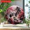 2d Flat 20*20cm, Round Wooden Wall Sign, Japanese Kimono Gift, Wooden Wall Decorative, Home Crafts, for Bar, Cafe, Garden, Club Wall Decor.