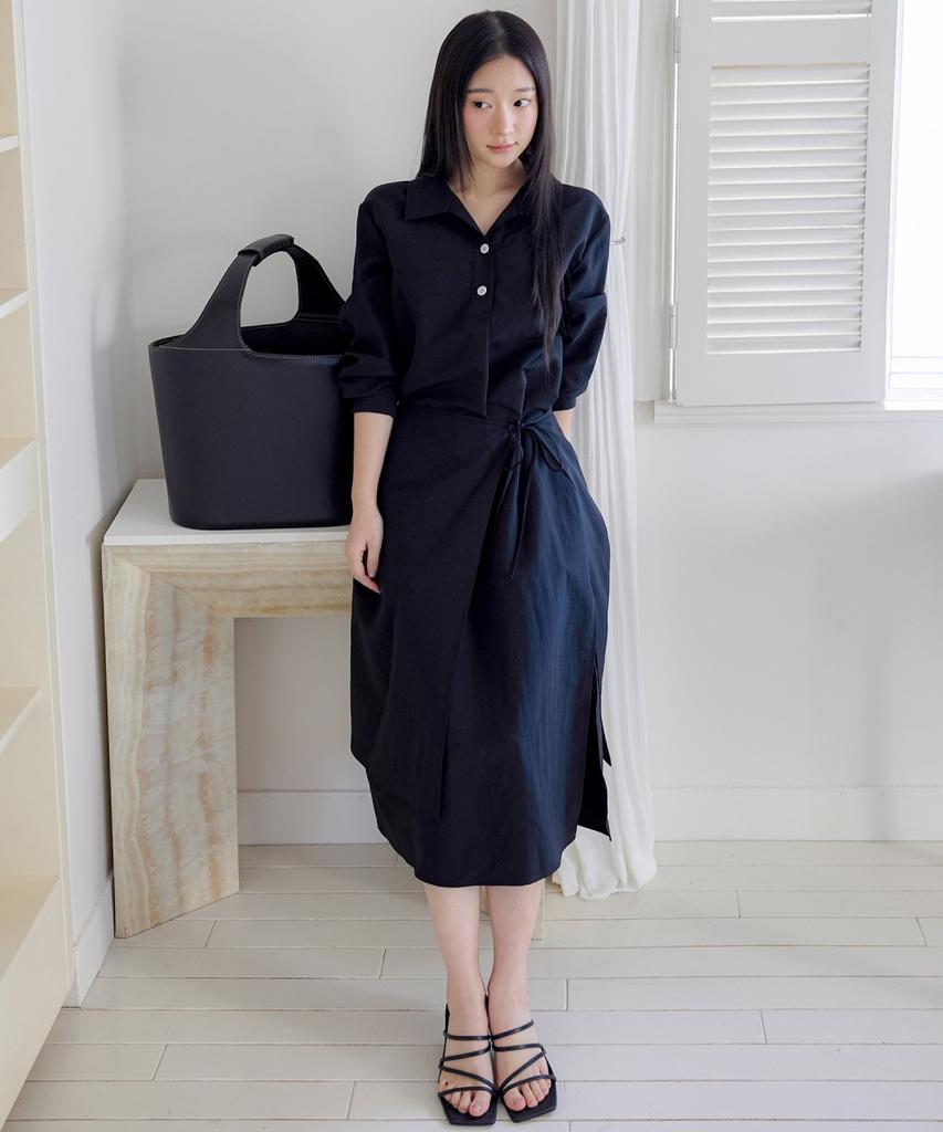 Ollibeudeollibeu Layered Overlap Collar Dress Ow6Mo3040