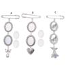 Wedding Bouquet Photo Charm Diy Pin Making Double Lace Frame Wedding Charm Oval Glass Cabochon Photo Frame with Pendant