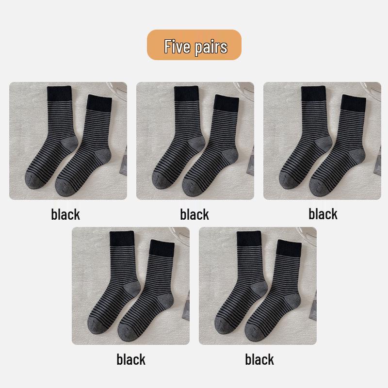 

Женские полосатые шерстяные носки до середины икры - Теплые и холодостойкие для осени и зимы One Size