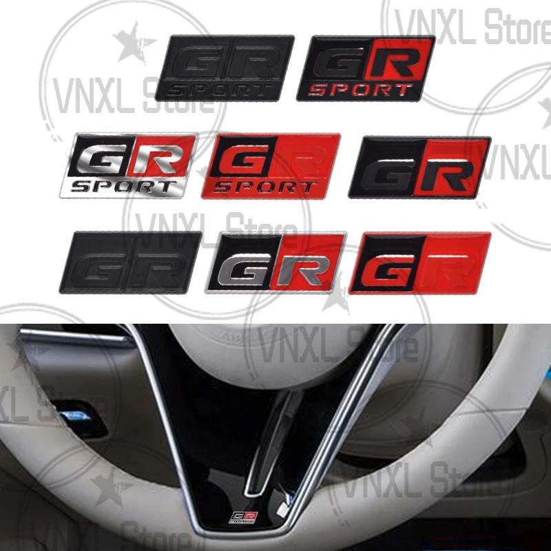 OELK1 1x Car Steering Wheel GR Sport Logo Badge Interior 3D Metal Decoration Stickers For Toyota GR Yaris Aygo Corolla RAV4 C-HR Camry
