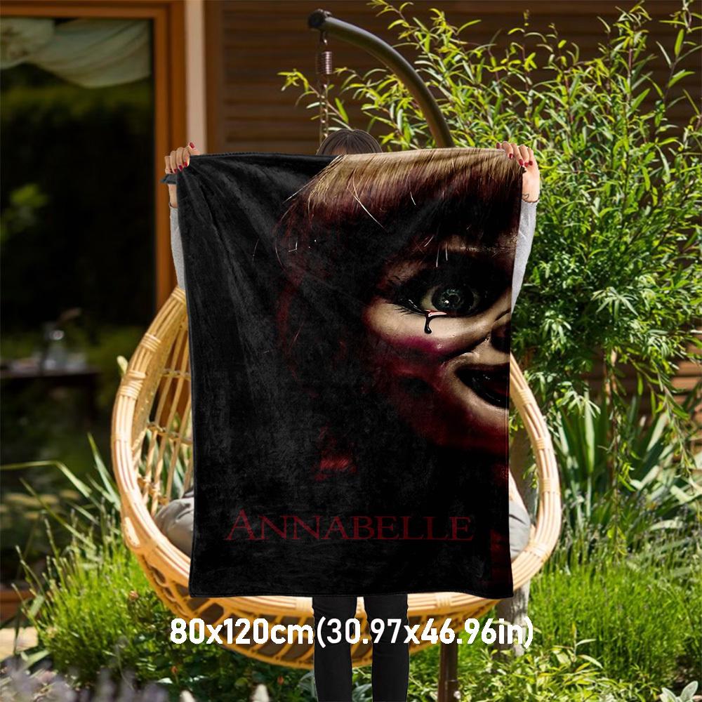 

1PC Annabelle Outdoor Flannel Blanket Soft Plush Decor for Picnics, camping,Bedroom, Playroom, Office1238A 80x120cm(31x47inch)