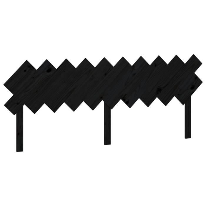 VidaXL Tête de lit Noir 196x3x80,5 cm Bois massif de pin 819244