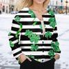 Women's Stylish St. Patrick Print Long Sleeve  Fleece Cardigan Button Jacket