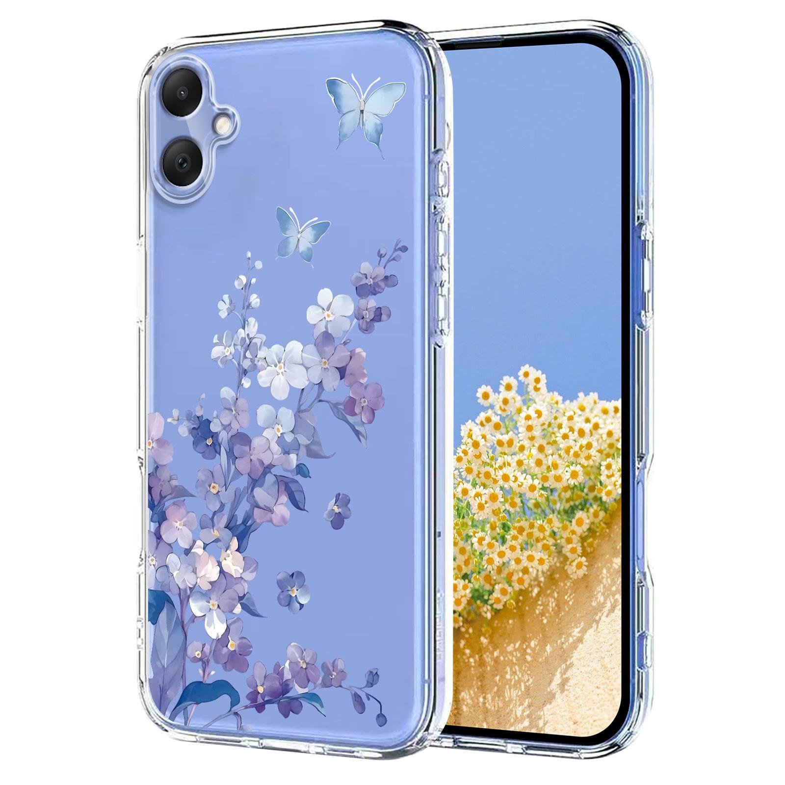 

Чехол для Samsung Galaxy A06 4G/Galaxy A06 5G, с принтом «Цветочный узор с бабочками», задняя крышка телефона из ТПУ
